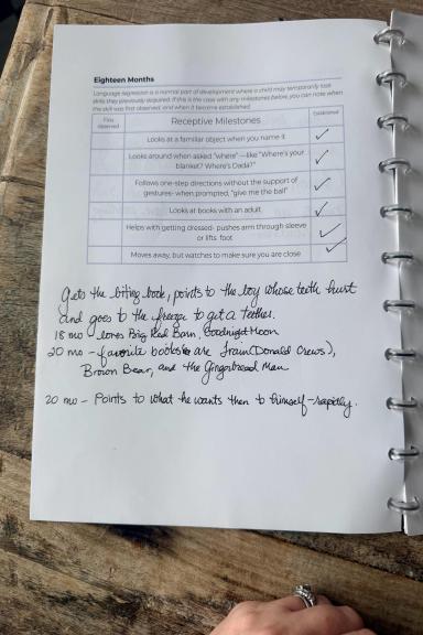 Language Development Milestone Journal (Birth–5 Years)- Blue