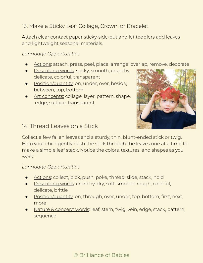 Little Moments, Big Language: October * 30 Seasonal Toddler Activities for Language Development
