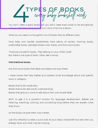 The Baby Bookshelf Checklist